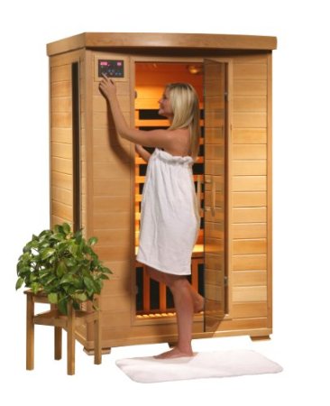 2 Person Sauna FIR FAR Infrared 6 Carbon Heaters Hemlock CD Player MP3 Aux New 