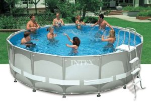 Intex Above Ground 16ft X 48in Ultra Frame Swimming Pool Set 