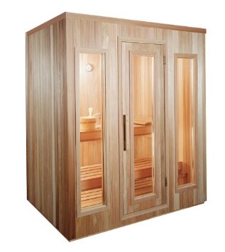 ThermaSol TMS44BIC Wood Modular Modular 4 x 4 Traditional Sauna Room with 4.5kW Sauna Heater