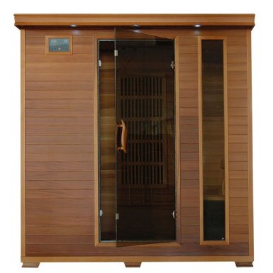  Harvil Retreat 4-Person Straight Red Cedar Sauna with Carbon Infrared Heaters 