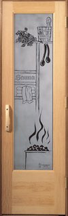 Sauna Door Etched Glass with Negative Image EGN 