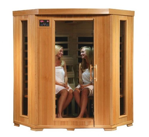 Corner Infrared Sauna with 4 Person capacity sauna room